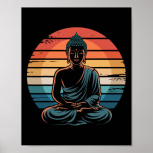 Affiche Cadeaux de yoga spirituel de méditation Zen Bouddh