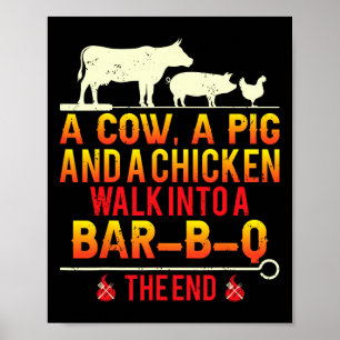 Affiche Cadeaux drôles de maître de fumoir à viande de gri