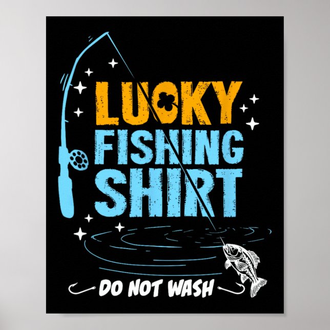 Affiche Cadeaux drôles de pêche chanceuse pour hommes garç (Devant)
