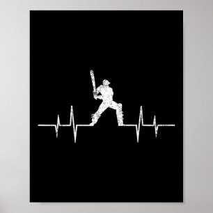 Affiche Cadeaux drôles d'ecg pour amateurs de cricket jeu