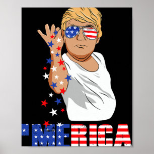 Affiche Cadeaux drôles Trump Salt Merica Liberté 4 juillet