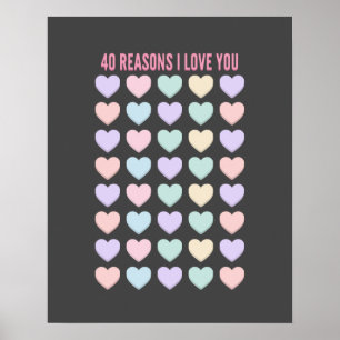 Affiche Cadeaux du 40e anniversaire - 40e cadeau