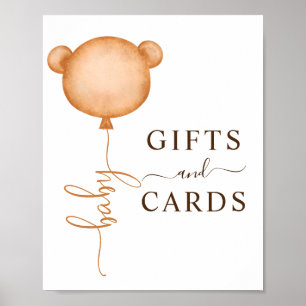 Affiche Cadeaux et carte Signal Ours Baby shower