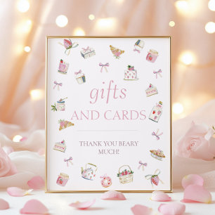 Affiche Cadeaux et Cartes de Dessert de Fraise Sucré