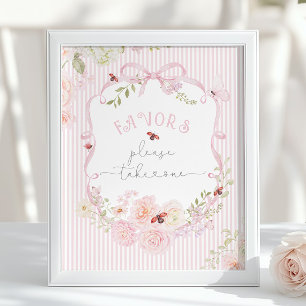 Affiche Cadeaux Fleur Sauvage Love Bug Baby Shower Rose
