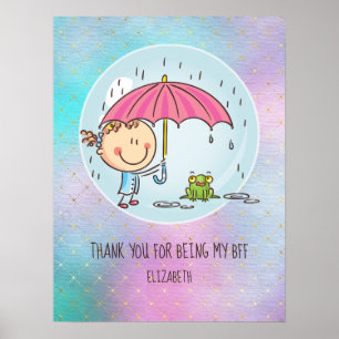 Affiche Cadeaux mignons BFF Besties Kawaii pour filles et 
