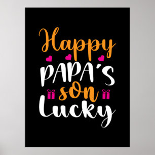 Affiche Cadeaux Papa Fils heureux de Papa Lucky