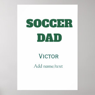 Affiche Cadeaux papa football fête des pères VERT SIMPLE