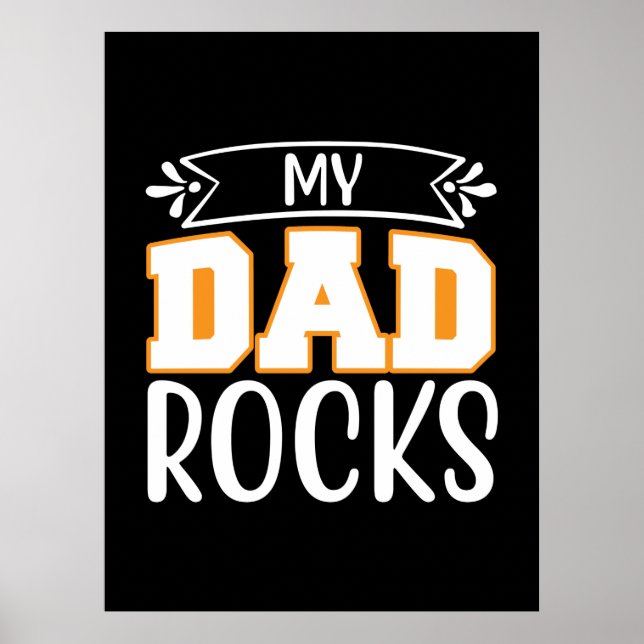 Affiche Cadeaux papa | Mon père Rocks (Devant)