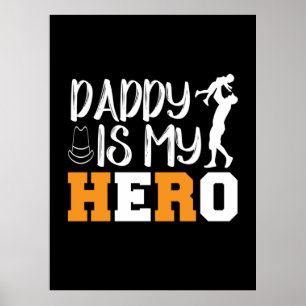 Affiche Cadeaux papa   Papa Est Mon Héros