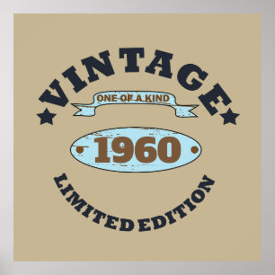 Affiche Cadeaux personnalisés vintages 65e anniversaire
