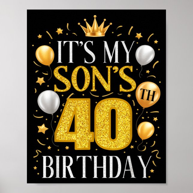 Affiche Cadeaux pour les 40 ans de mon fils 40 ans (Devant)