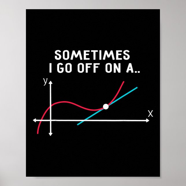 Affiche Cadeaux pour prof de maths - Parfois je pars sur u (Devant)