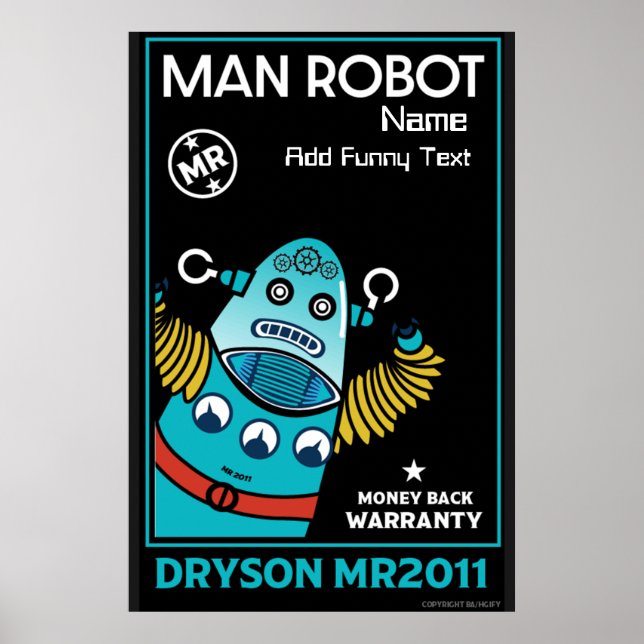Affiche Cadeaux Robot Pour Anniversaire Ou Mariage (Devant)