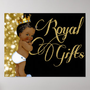 Affiche Cadeaux Royaux Prince Africain Cadeau Paillettes