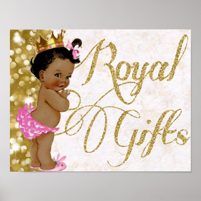 Affiche Cadeaux royaux princesse africaine|Baby shower|Ann (Devant)
