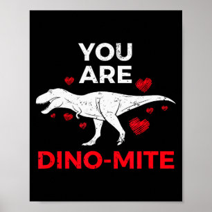 Affiche Cadeaux Saint-Valentin Dinosaures T Rex Garçons Fi