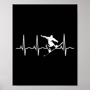 Affiche Cadeaux Snowboarder - Snowboard Heartbeat T Shirt