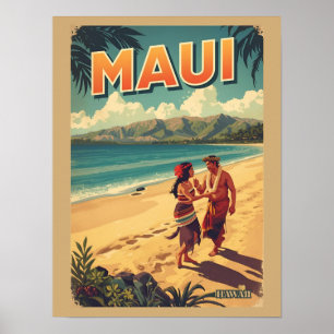 Affiche Cadeaux souvenirs vintage de plage tropicale de Ma