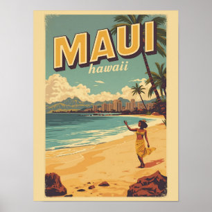 Affiche Cadeaux souvenirs vintage de plage tropicale de Ma