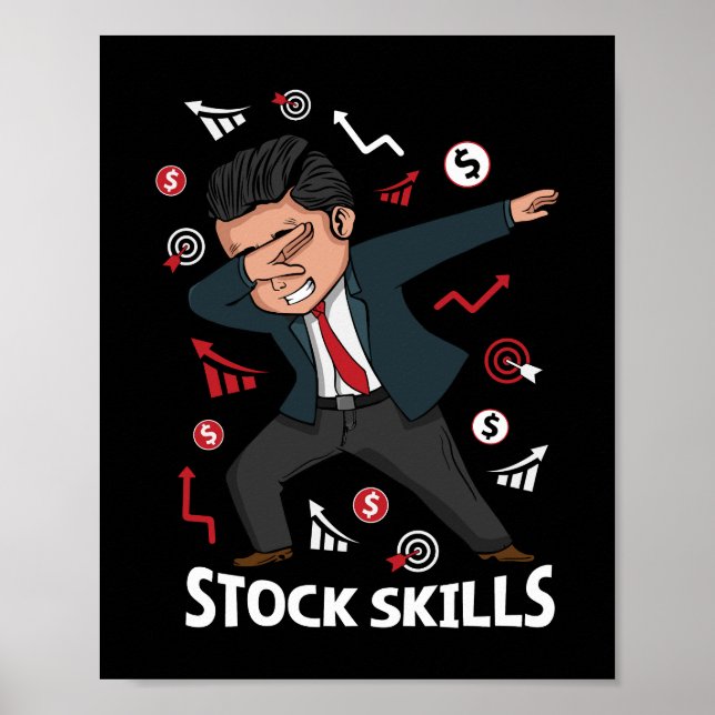 Affiche Cadeaux stock Trader Hommes Compétences de trading (Devant)