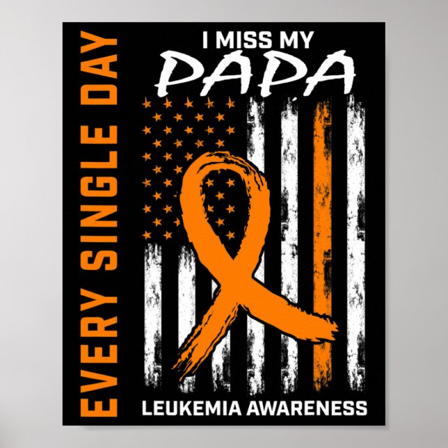 Affiche Cadeaux Sympathiques Perte De Papa Orange Leukemia (Devant)