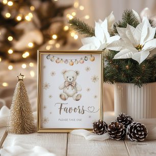 Affiche Cadeaux veuillez prendre un panneau Ourson de bébé