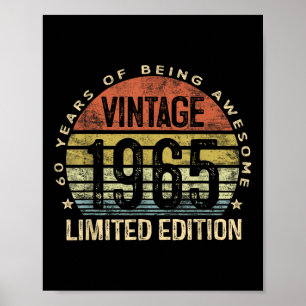 Affiche Cadeaux vintages 1965 Edition limitée 60 ans 60t