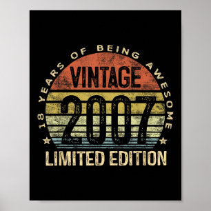 Affiche Cadeaux vintages 2007 Édition limitée 18 ans 18t