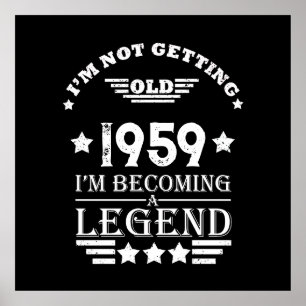 Affiche Cadeaux vintages personnalisés 65e anniversaire bl