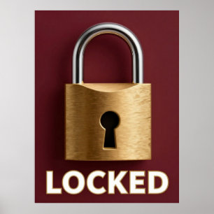 Affiche Cadenas doré de luxe LOCKED Mode
