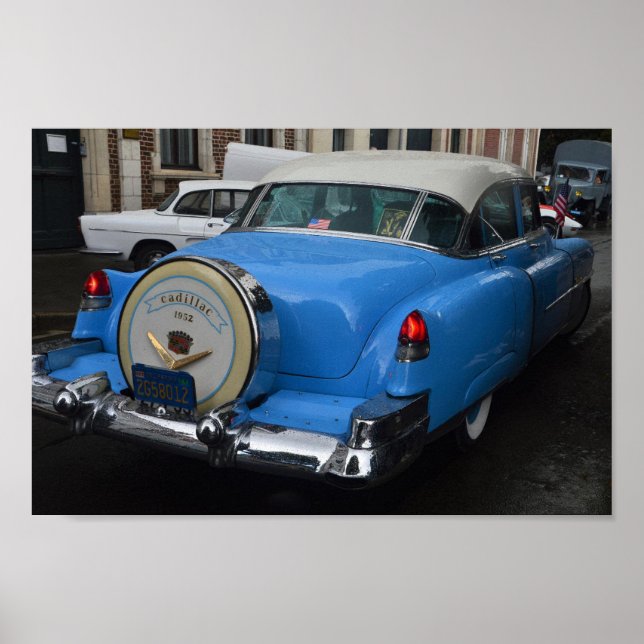 Affiche Cadillac 1952 Vintage bleu (Devant)