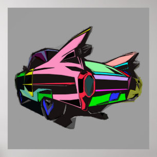 Affiche Cadillac coloré