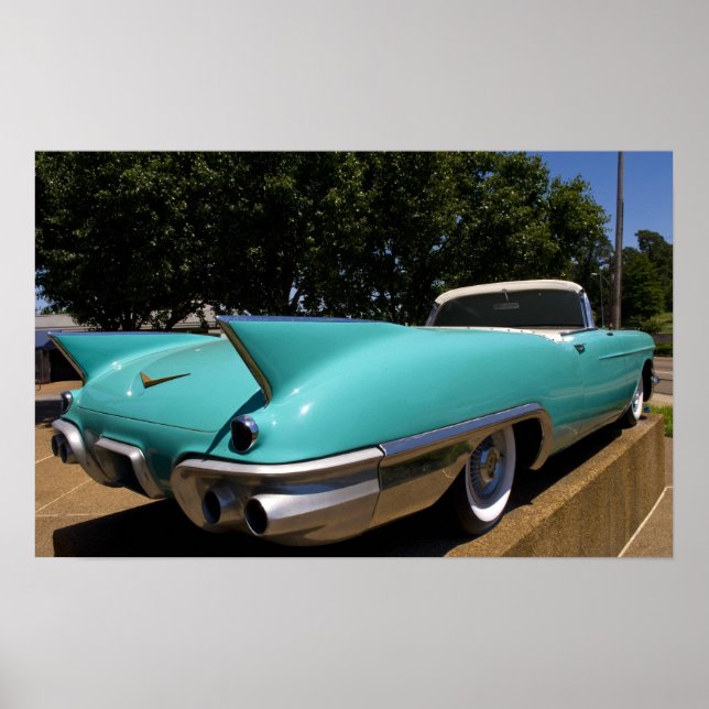 Affiche Cadillac Verte d'Elvis Presley convertible en (Devant)