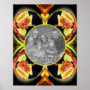 Affiche Cadre Abstrait Lily Floral Créez votre propre phot