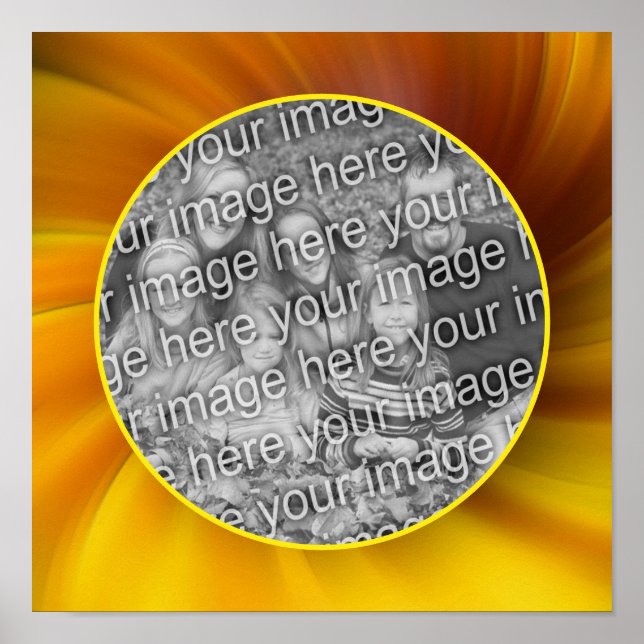 Affiche Cadre Brown Jaune Whirlpool Ajouter Votre Propre P (Devant)