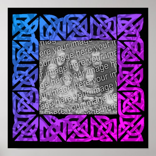 Affiche Cadre Colorful Celtic Knots Ajouter Votre Photo (Devant)