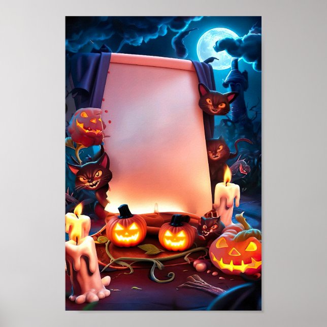 Affiche Cadre d'affiche d'invitation blanc Halloween #12 (Devant)