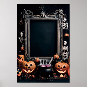 Affiche Cadre d'affiche d'invitation blanc Halloween #5