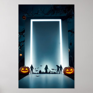 Affiche Cadre d'affiche d'invitation blanc Halloween #8