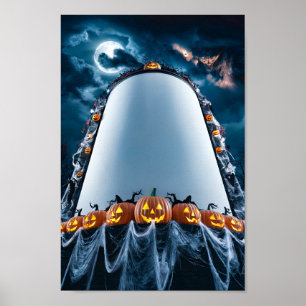 Affiche Cadre d'affiche d'invitation blanc Halloween #9