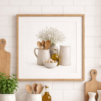 Affiche Cadre d'art de ferme de cuisine neutre prêt à l'em