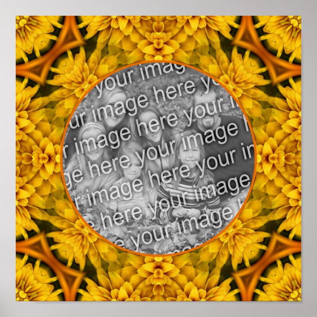 Affiche Cadre d'art Fleurs Abstraites Créez votre propre p (Devant)