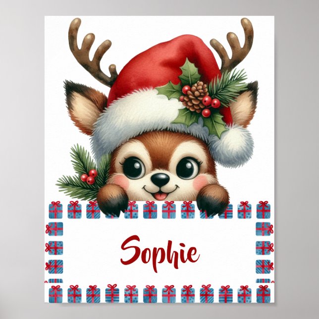 Affiche Cadre de cadeau de Noël personnalisable avec desig (Devant)