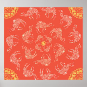 Affiche Cadre de chameau : Carte Vintage du désert