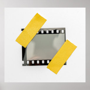 Affiche Cadre de film vide de 35 mm, bandes jaunes.