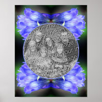 Cadre de fleur de gentiane bleue Créez votre propr