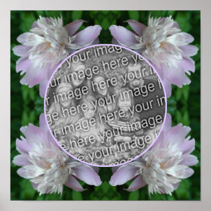 Affiche Cadre de fleur de pivoine de nature Créez votre pr