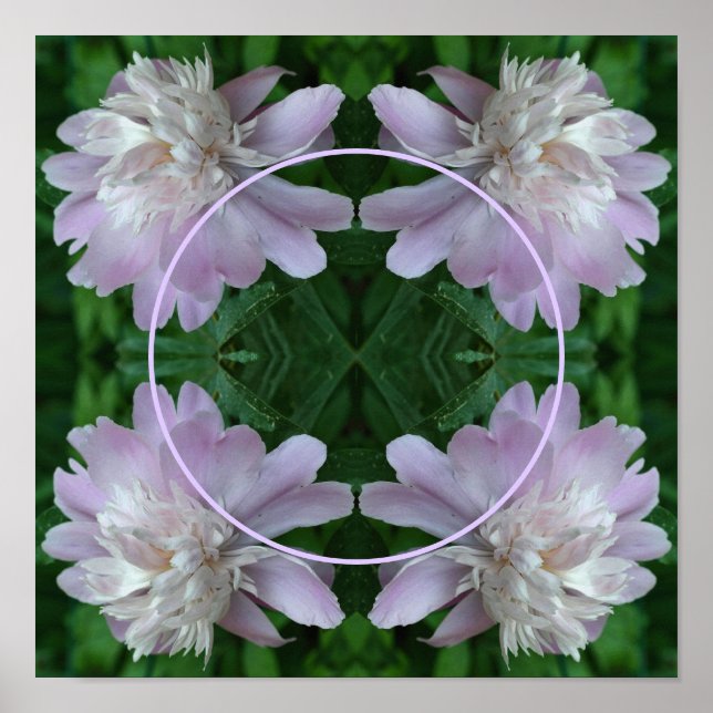 Affiche Cadre de fleur de pivoine de nature Créez votre pr (Devant)