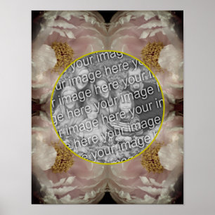 Affiche Cadre de fleur de pivoine rose Créer votre propre 